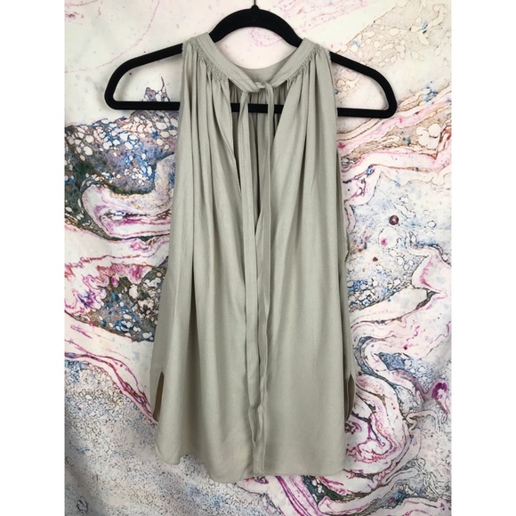 Helmut Lang back tie halter neck pleated blouse S - Picture 8 of 8